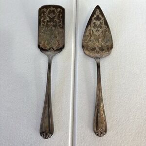 Vintage Gorham Heritage Silverplate Cake & Pie Servers Spatula 11.5" Patina 80s
